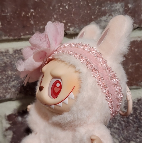 Labubu Pink Flower Lace Headband - Picture 3 of 5